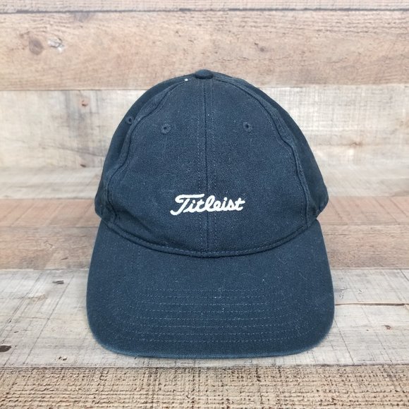 Titleist Golf Black Hat White Logo Unisex One Size Athletic Casual Comfort